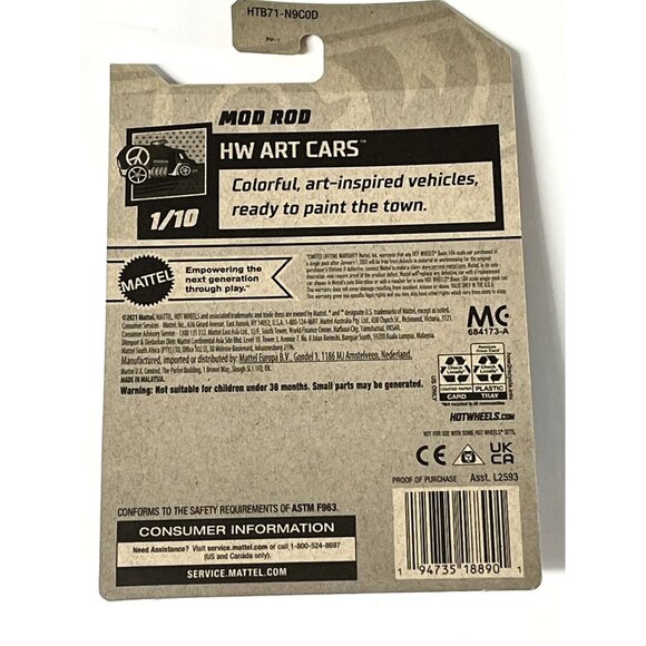 Hot Wheels Mod Rod Art Cars 1/10 2021 Burgundy Gold 1:64 - Picture 2 of 7